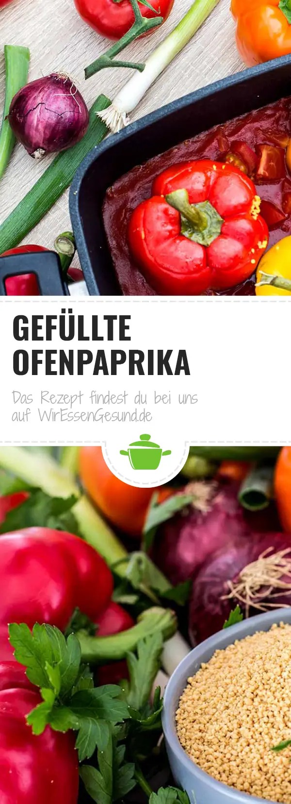 Mit Couscous gefüllte Ofenpaprika - WirEssenGesund