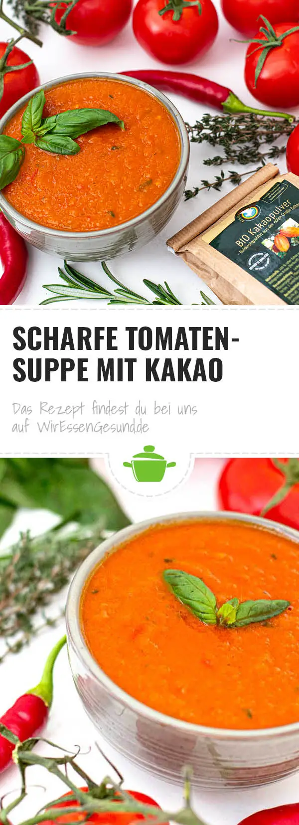 Scharfe Tomatensuppe mit Kakao - WirEssenGesund