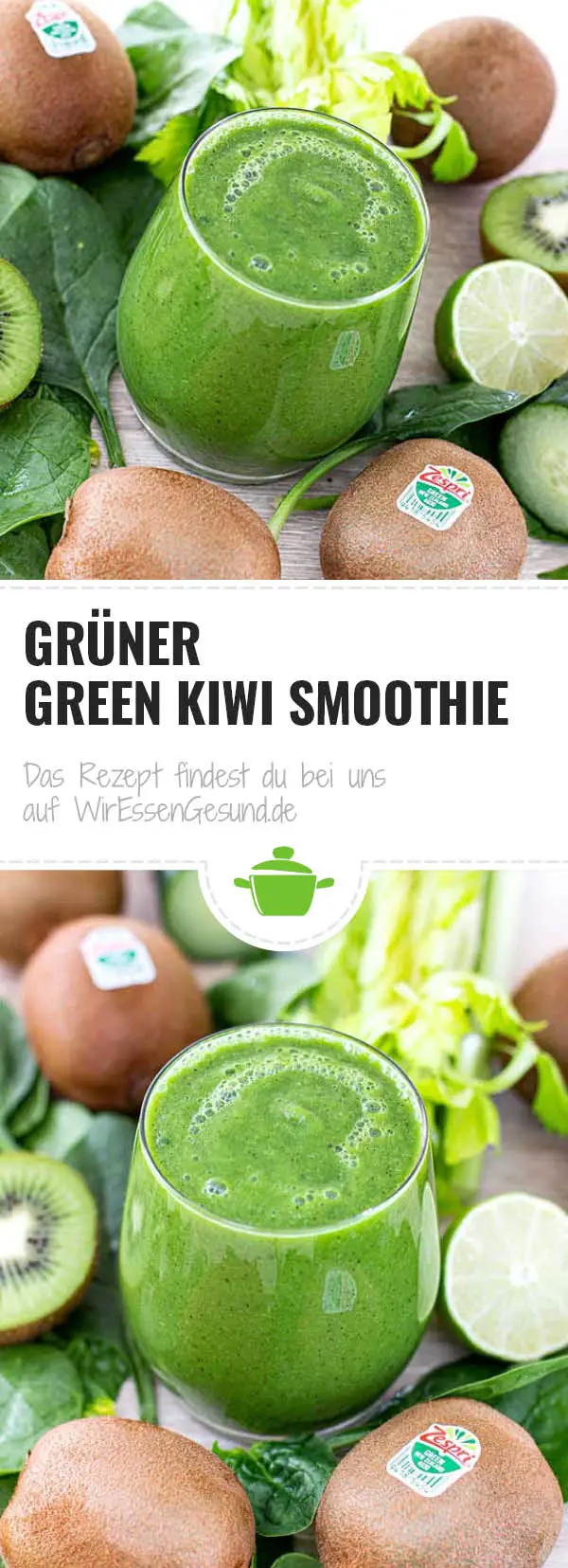 Grüner Green Kiwi Smoothie - WirEssenGesund